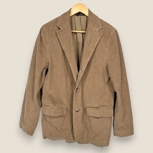 Banana Republic Corduroy Sport Coat Blazer Men 40R Tan Brown 3 Roll 2 Cotton